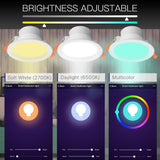 ASEER WiFi Smart LED Downlight Dimming Round Spot Light 7W RGB+C+W Color Changing 2700K-6500K Warm Cool light ,Alexa Google