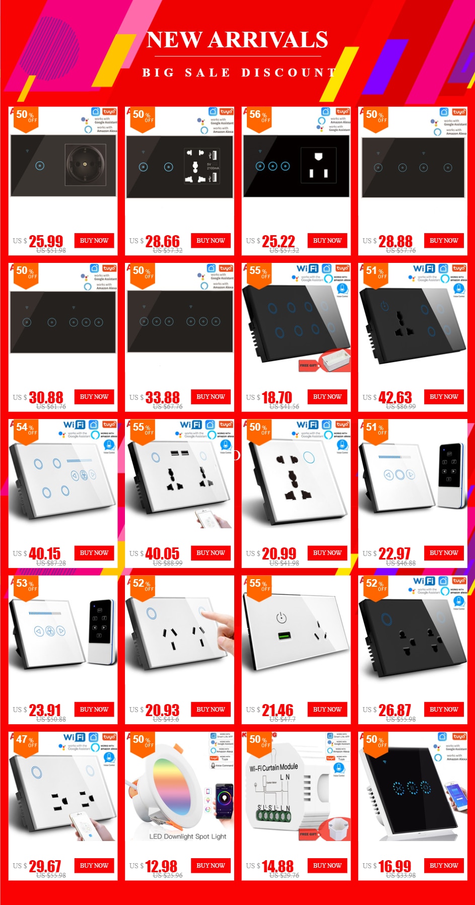 ASEER WiFi Smart LED Downlight Dimming Round Spot Light 7W RGB+C+W Color Changing 2700K-6500K Warm Cool light ,Alexa Google