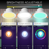 ASEER WiFi Smart LED Downlight Dimming Round Spot Light 7W RGB+C+W Color Changing 2700K-6500K Warm Cool light ,Alexa Google