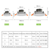 DBF Not Dimmable LED Recessed Downlight High Bright SMD 5730 3000K/4000K/6000K Ceiling Spot Lamp with 220V Driver Home Decor