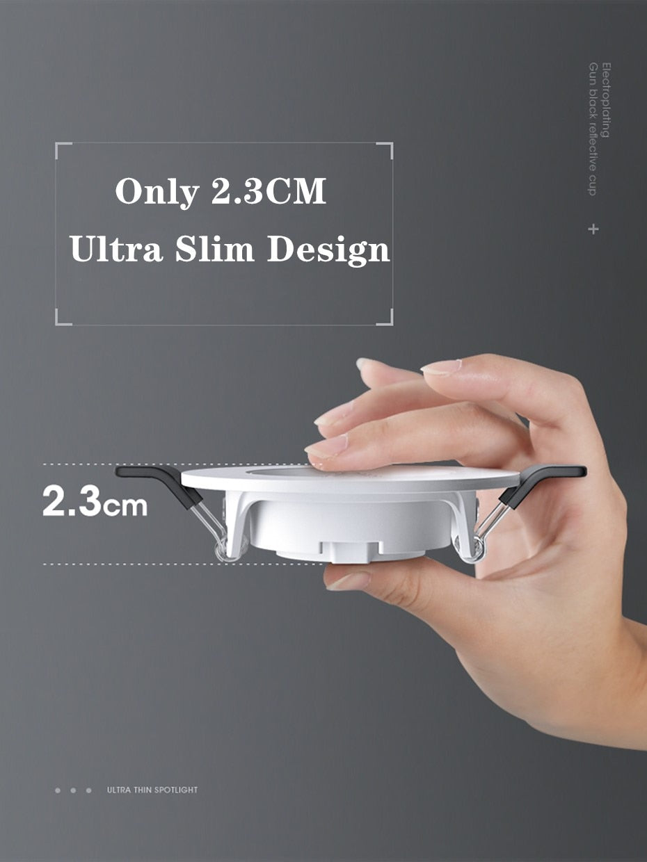 Ultra Thin LED Downlight 5W 10W 12W Recessed Round LED Ceiling Lamp 220V 110V LED Spot Lighting Bedroom Kitchen Indoor Lighting