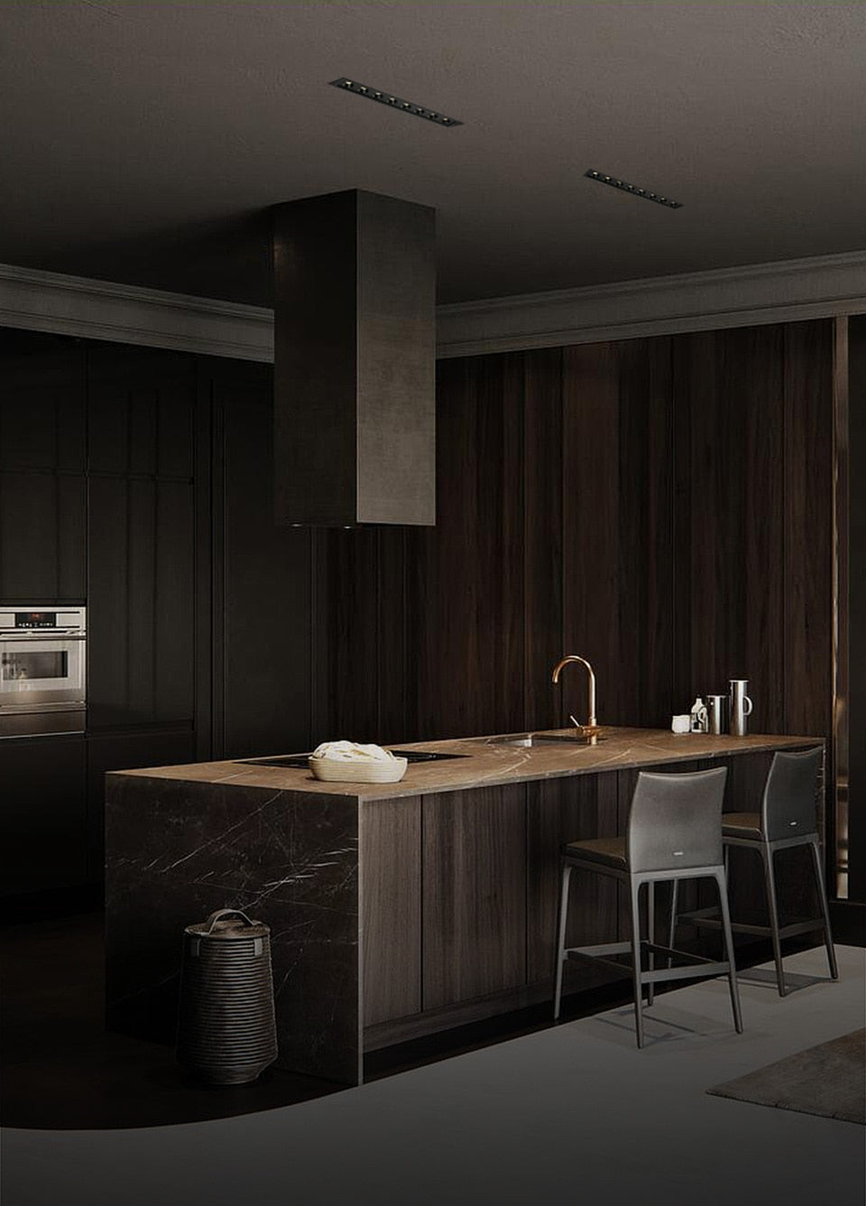 Aisilan led Grille Anti-glare Spot Light embedded downlight line lights Rectangle Ceiling Lamp 24W office Home Shop Decor