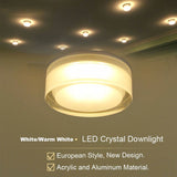 Crystal LED downlight 5W 10W 12W Dimmable led spot light AC220V 110V led recessed ceiling lamp For home illumination