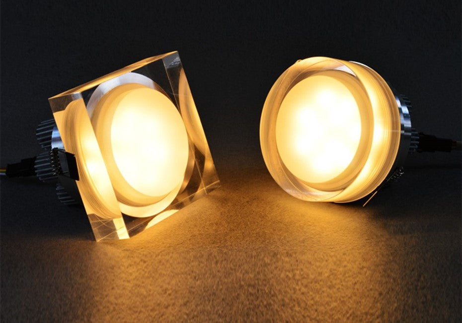 Crystal LED downlight 5W 10W 12W Dimmable led spot light AC220V 110V led recessed ceiling lamp For home illumination