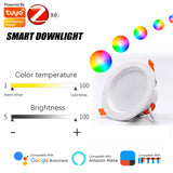Tuya ZigBee RGBCW 6Inch 15W Recessed Retrofit Downlight  LED Dimmable Fixture Ceiling Light, Alexa Echo PlusHome Automation RGB