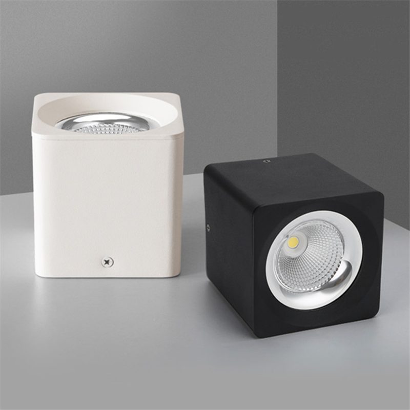 Square Surface Mounted Dimmable COB LED Downlights 7W 9W 12W 15W 20W LED Ceiling Lamp Spot Lights AC85 ~ 265V indoor lighting