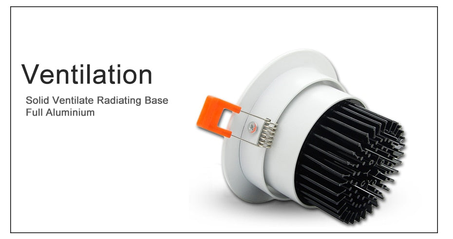 DBF Angle Adjustable LED Recessed Downlight Dimmable 7W 9W 12W 15W 18W Epistar COB Chip Ceiling Spot Lamp with 110/220V Driver