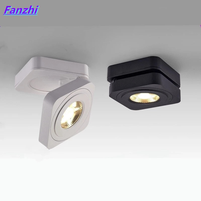 Folding COB LED Downlights 7W 10W 12W 15W Surface Mounted Led Ceiling Lamps Spot Light 360 Degree Rotation Downlights