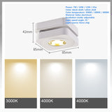 Folding COB LED Downlights 7W 10W 12W 15W Surface Mounted Led Ceiling Lamps Spot Light 360 Degree Rotation Downlights