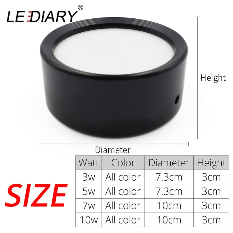 LEDIARY 220V LED Spot Downlights Ceiling Surface Mounted Lamp 5W 7W 10W 3000K 4000K 6000K Living Room Book Rack Lighting