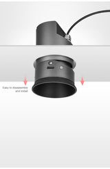Modern LED recessed downlight frameless built-in spot lamp for living room corridor bedroom cutout size 78mm dimmable spot light