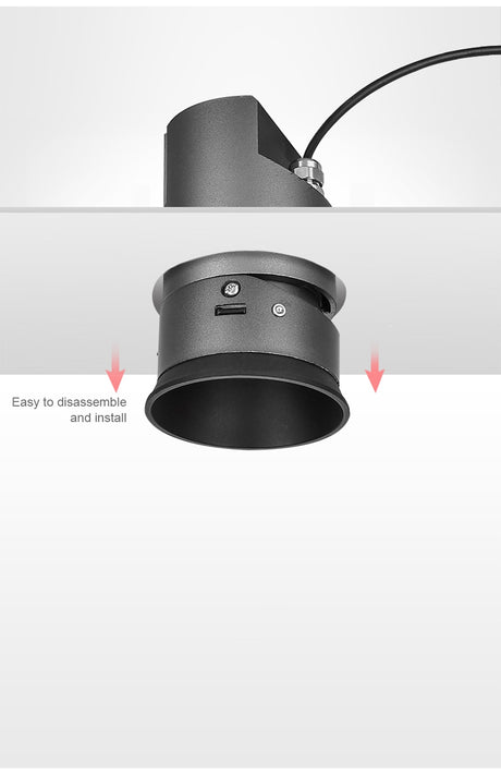 Modern LED recessed downlight frameless built-in spot lamp for living room corridor bedroom cutout size 78mm dimmable spot light