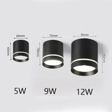 Tinlaibor NO open Fixtures Lighting Bedroom Foyer Bathroom Porch Led Dimmable Ceiling 9W 12W Cob Spot lights Downlight