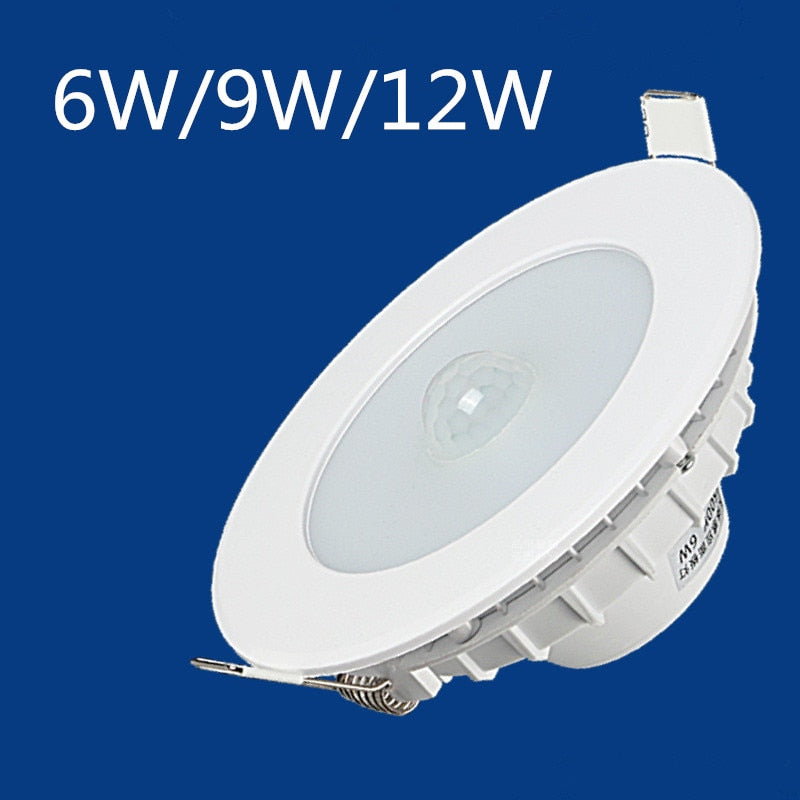 LED Recessed Ceiling Light 6W/9W/12W  no flicker PIR Motion Sensor LED Downlight light  AC 200-240V