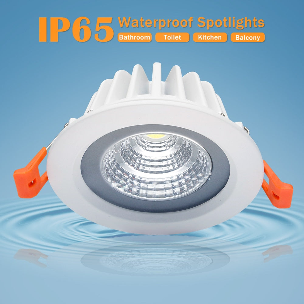 IP65 Waterproof Led Downlight Recessed Ceiling Downlight COB Led Spot Lamp For Bathroom Living Room Toilet Balcony Lighting