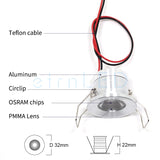 etrnLED 12V Led Spotlights Mini Down Light 1W Indoor Recessed Ceiling Spots Lamp for Home Showcase Cabinet Small Dimmable Focus