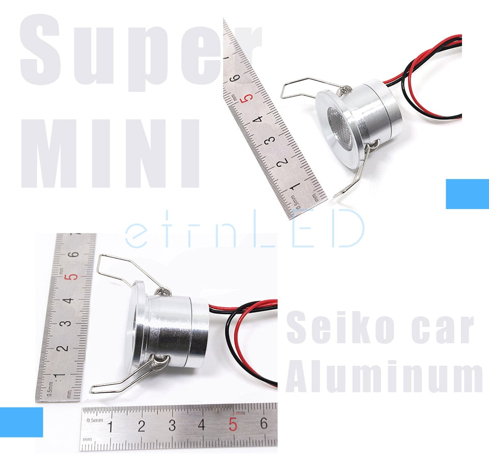 etrnLED 12V Led Spotlights Mini Down Light 1W Indoor Recessed Ceiling Spots Lamp for Home Showcase Cabinet Small Dimmable Focus
