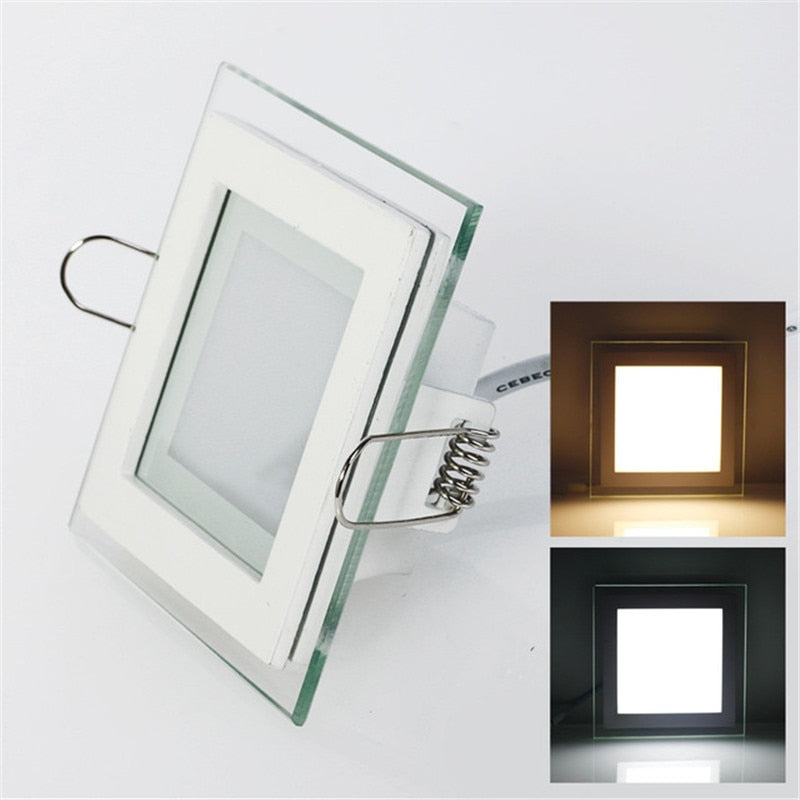 LED Panel Downlight Square/Round Glass Panel Lights 6W 9W 12W 18W Ceiling Recessed Lamps For Home living room Kitchen