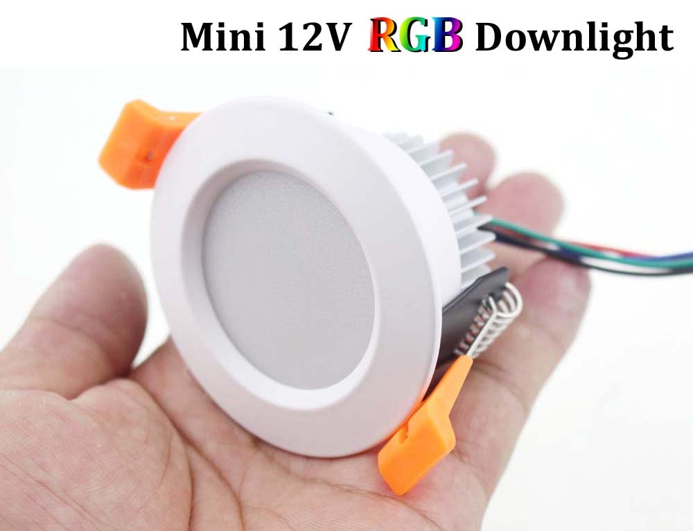 RGB 12V 3W Led Downlight Ceiling Recessed Round White Spot Led Plafond Down Light Rgb Spot Led Recessed Ceiling Lights