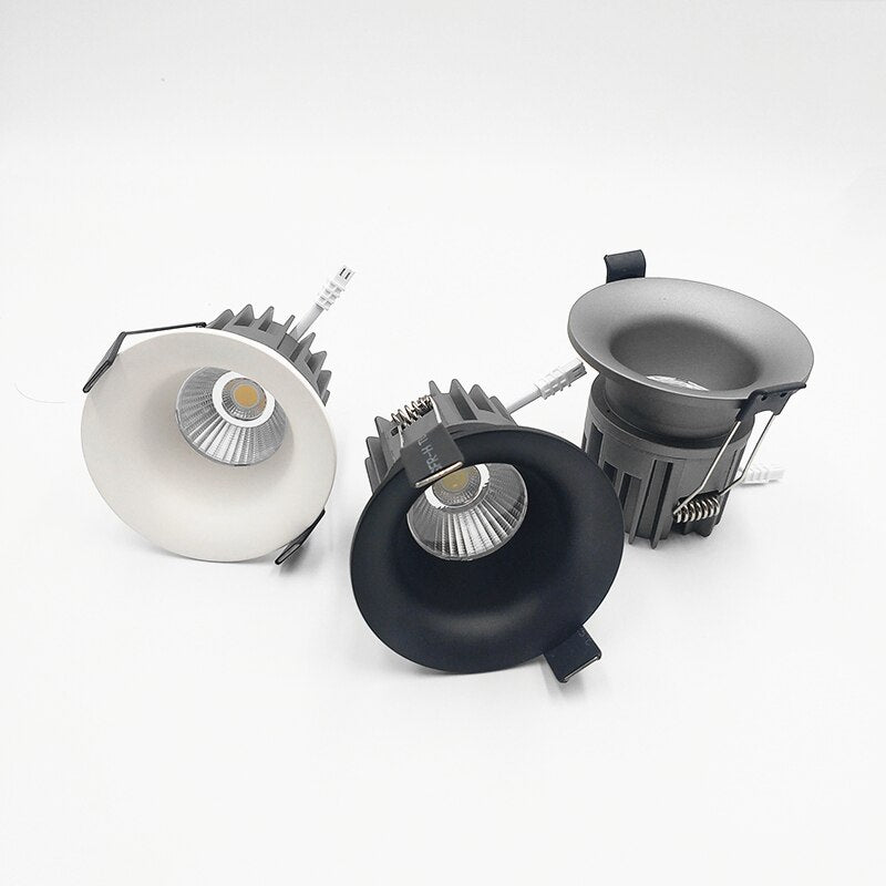 Dimmable Narrow Border Anti-glare Recessed COB LED Downlights AC85-265V 7W 10W 12W 15W LED Ceiling Lamps Hotel Villa Lighting