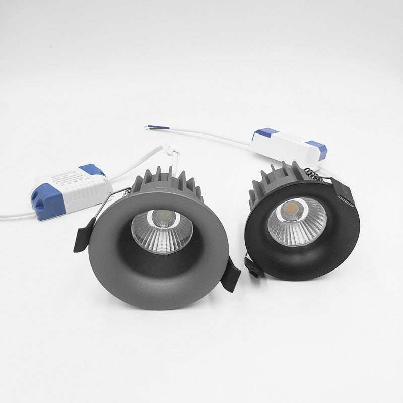 Dimmable Narrow Border Anti-glare Recessed COB LED Downlights AC85-265V 7W 10W 12W 15W LED Ceiling Lamps Hotel Villa Lighting