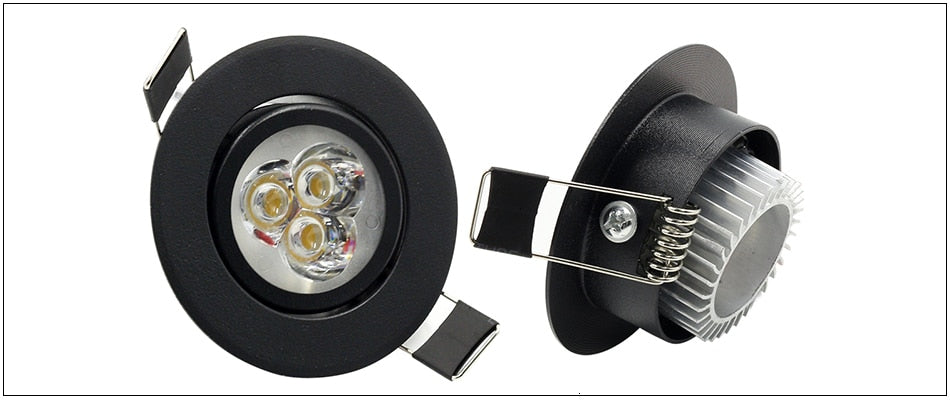 LEDIARY 110V-220V LED Spot Downlights 3W 55mm Hole White/Silver/Black Indoor Living Room Down Lights led Ceiling Recessed Lamp