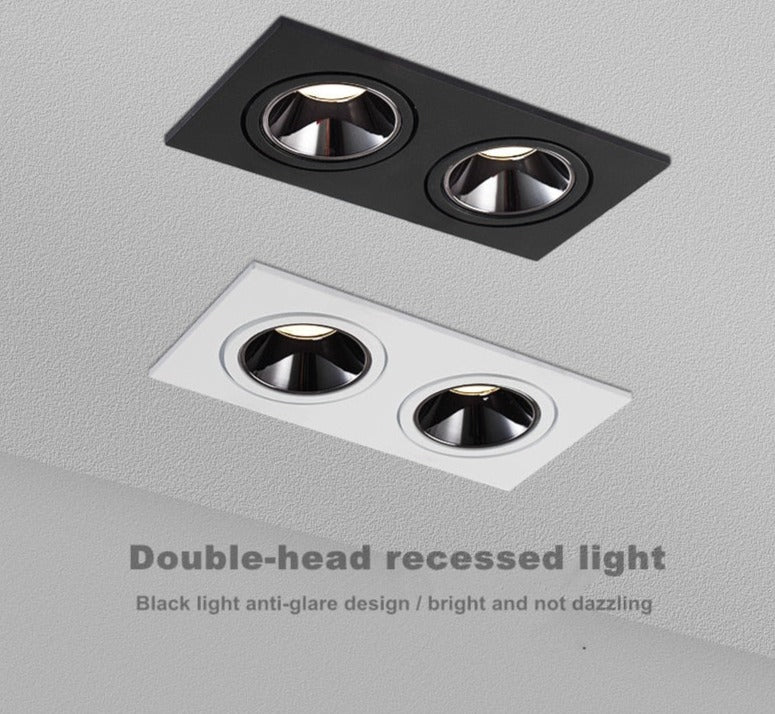 2020 dimmable anti-glare LED recessed downlight 5W 7W 12W ceiling spotlight AC 110V/220V angle adjustable square spotlight