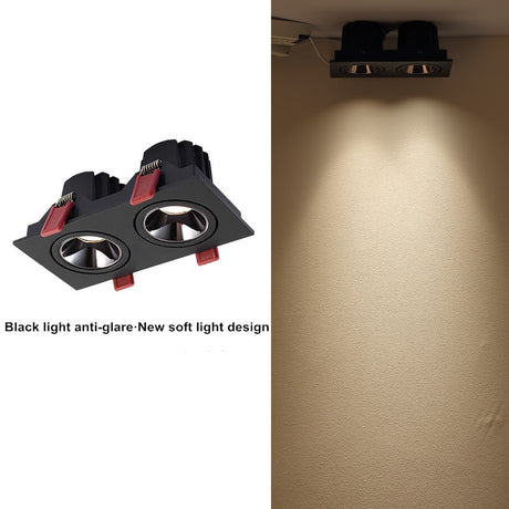 2020 dimmable anti-glare LED recessed downlight 5W 7W 12W ceiling spotlight AC 110V/220V angle adjustable square spotlight