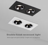 2020 dimmable anti-glare LED recessed downlight 5W 7W 12W ceiling spotlight AC 110V/220V angle adjustable square spotlight