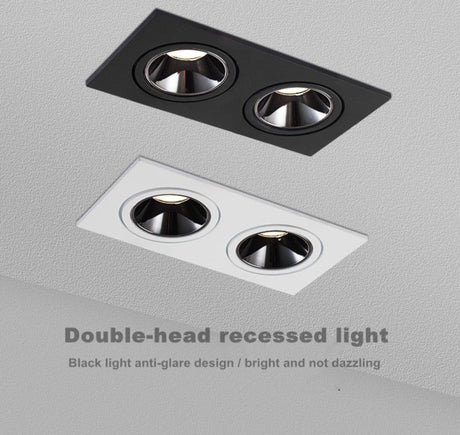 2020 dimmable anti-glare LED recessed downlight 5W 7W 12W ceiling spotlight AC 110V/220V angle adjustable square spotlight