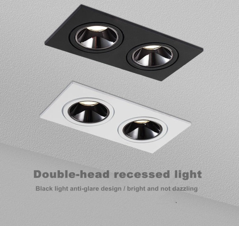 2020 dimmable anti-glare LED recessed downlight 5W 7W 12W ceiling spotlight AC 110V/220V angle adjustable square spotlight