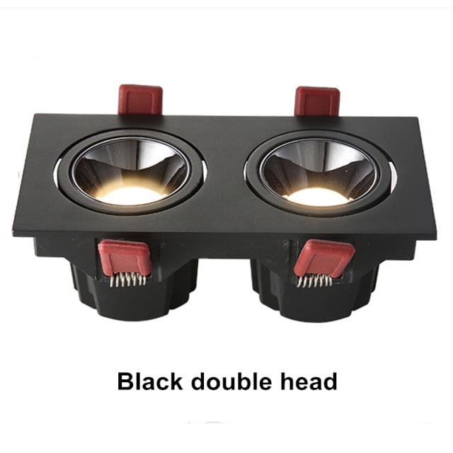 2020 dimmable anti-glare LED recessed downlight 5W 7W 12W ceiling spotlight AC 110V/220V angle adjustable square spotlight