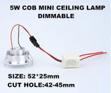 LED Downlight Dimmable COB Mini Led Spot 5W AC 85-265V LED Downlight Satin Nickel Miniature Indoor Outdoor Ceiling Spot