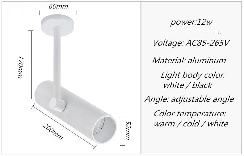 Led wall lamp COB LED Downlights 5w 7w 9w Surface Mounted LED Ceiling Lamps Spot Light Rotation