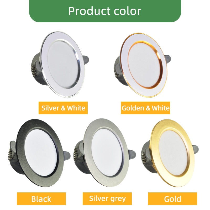 Kaguyahime 10pcs Downlight 5w 3w LED Spot Light 3000k 4500K 6000K Indoor Recessed Lamp AC 220V LED Spotlight Gold Silver Surface