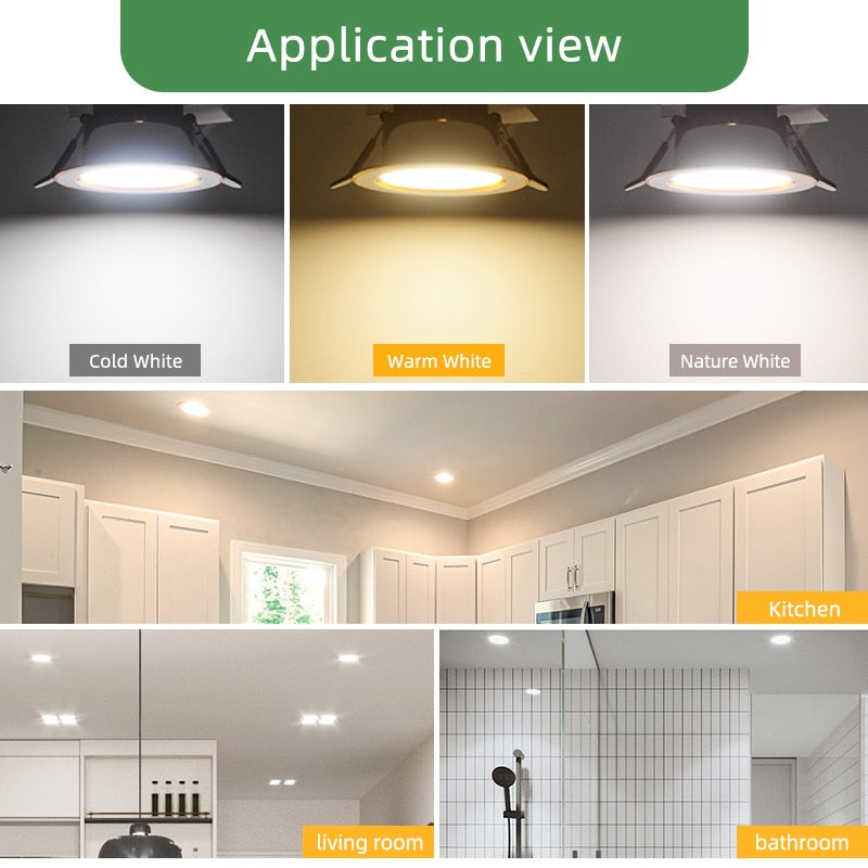 Kaguyahime 10pcs Downlight 5w 3w LED Spot Light 3000k 4500K 6000K Indoor Recessed Lamp AC 220V LED Spotlight Gold Silver Surface