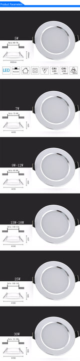 Hot Sale 1PCS 5W 7W 9W Waterproof LED Downlight Dimmable Warm White Cold White 3 Color Recessed LED Lamp Spot Light AC220V