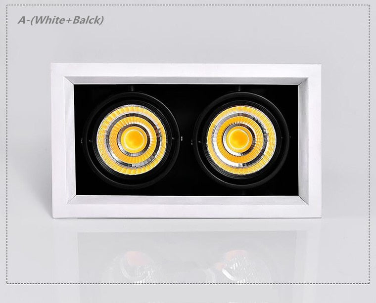 Square Dimmable Recessed COB LED Downlights 10W 20W 30W LED Ceiling Lamps AC85-265V LED Ceiling Spot Lights Indoor Lighting