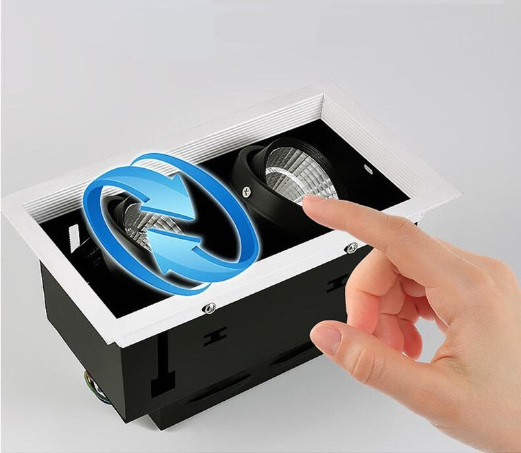 Square Dimmable Recessed COB LED Downlights 10W 20W 30W LED Ceiling Lamps AC85-265V LED Ceiling Spot Lights Indoor Lighting