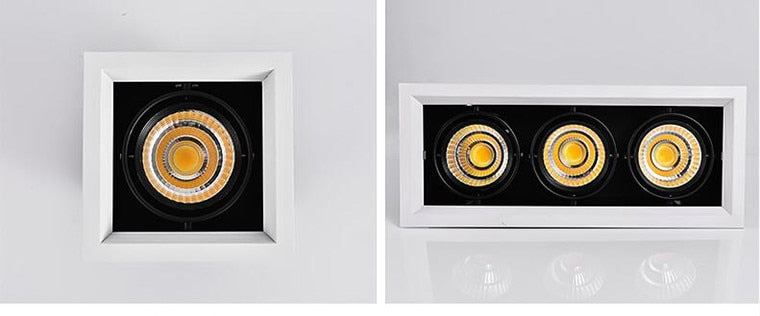 Square Dimmable Recessed COB LED Downlights 10W 20W 30W LED Ceiling Lamps AC85-265V LED Ceiling Spot Lights Indoor Lighting