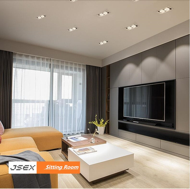 Square Dimmable Recessed COB LED Downlights 10W 20W 30W LED Ceiling Lamps AC85-265V LED Ceiling Spot Lights Indoor Lighting