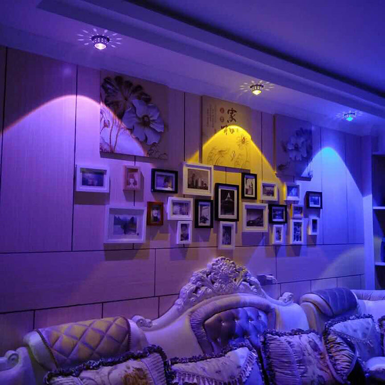 Crystal Led Ceiling Lights 3W Restaurant KTV Living Room Balcony Lamp Modern Downlight For Corridor Aisle Home Decor Luminaire