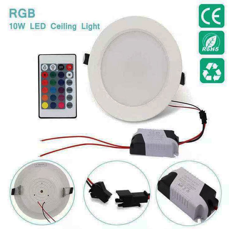 AC 85V-240V LED COLOR LIGHTS Embedded Panel Downlight Ceiling Spotlight Indoor Living Room Decoration RGB Lighting Atmosphere