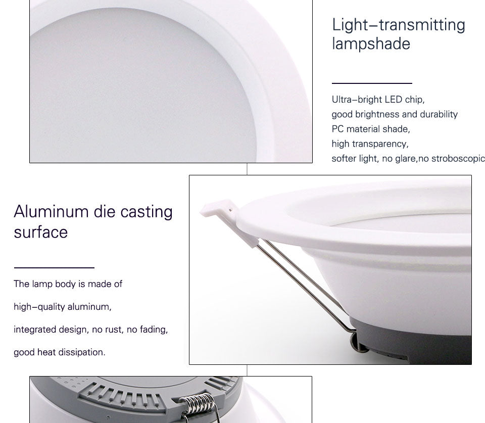 6pcs/12pcs LED downlight ceiling light AC 220V 5W 7W 12W 18W Lamp Recessed warm white / cool white Bulb Bedroom Kitchen indoor