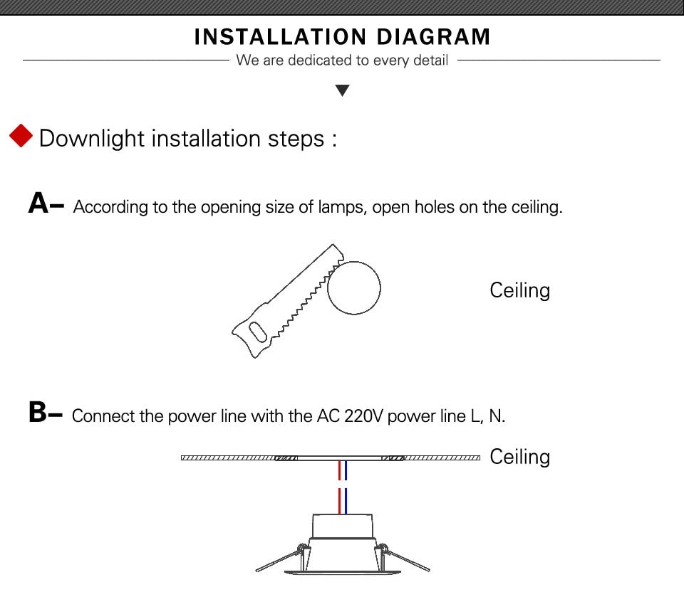 6pcs/12pcs LED downlight ceiling light AC 220V 5W 7W 12W 18W Lamp Recessed warm white / cool white Bulb Bedroom Kitchen indoor