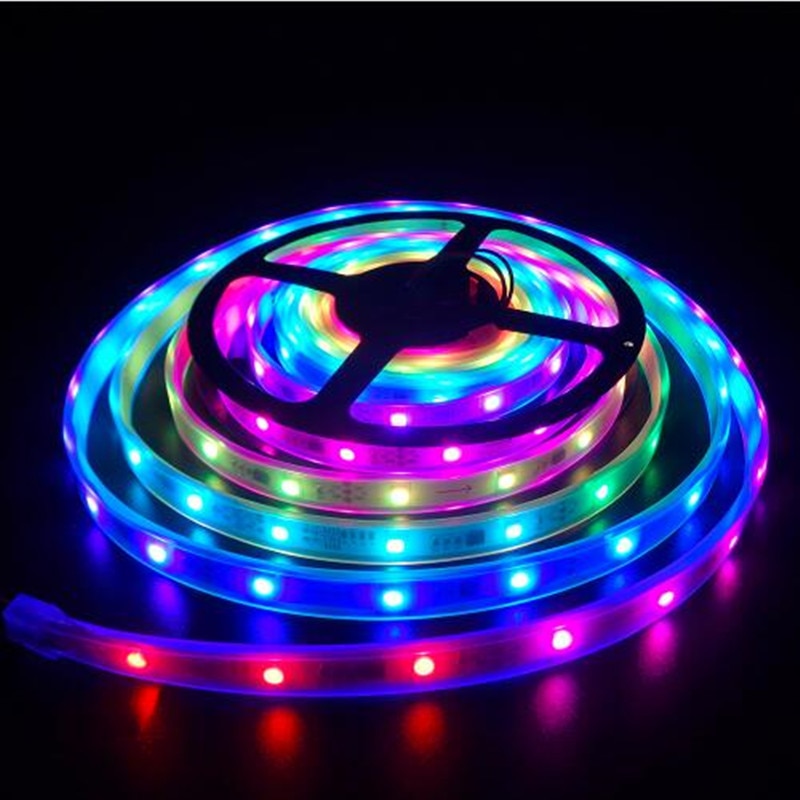Led Strip Light DC12V 6803IC 5m RGB Dream Color IP67 Waterproof Flexible Light 5050SMD 150LED + RF Remote Controller