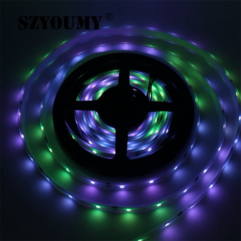 SZYSOUMY RGB dream magic 5050 SMD led strip DC12V 6803 IC IP67 Tube LED Strip 150LED flexible light+133 Program RF controller
