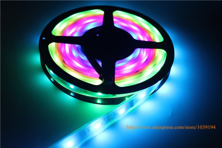 5050 magic dream color changing digital led strip light 150leds individually addressable 6803 IC DC12V sleeving waterproof IP67