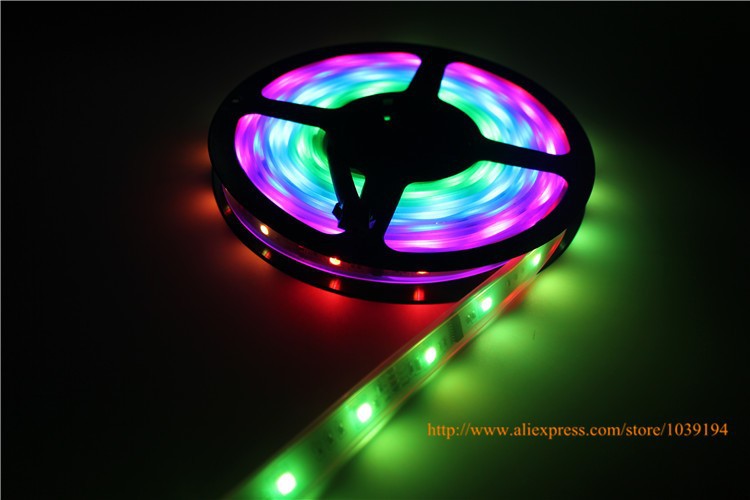 5050 magic dream color changing digital led strip light 150leds individually addressable 6803 IC DC12V sleeving waterproof IP67