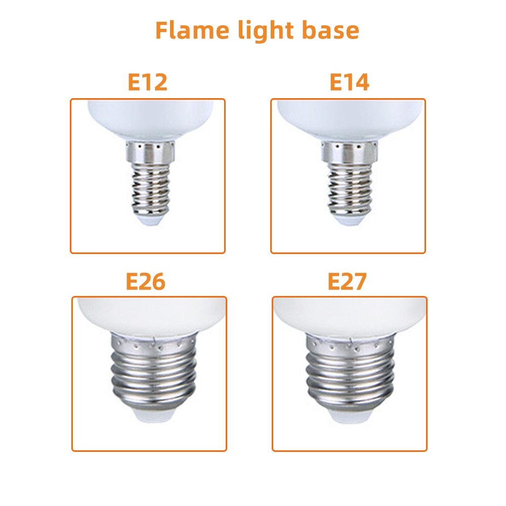 LED E27 Flame Bulb Fire E14 lamp Corn Bulb Flickering LED Light Dynamic Flame Effect  3W 5W 7W 9W 110V-220v for Home Lighting